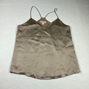 Brooks Brothers Silk Cami Blouse Beige V-Neck Glam Strappy Lightweight Top XS